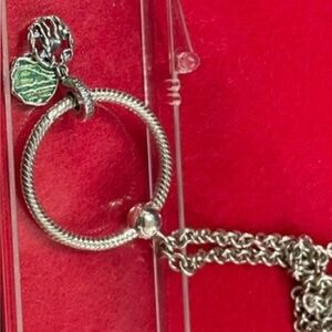 Silver and Green Pendant Necklace